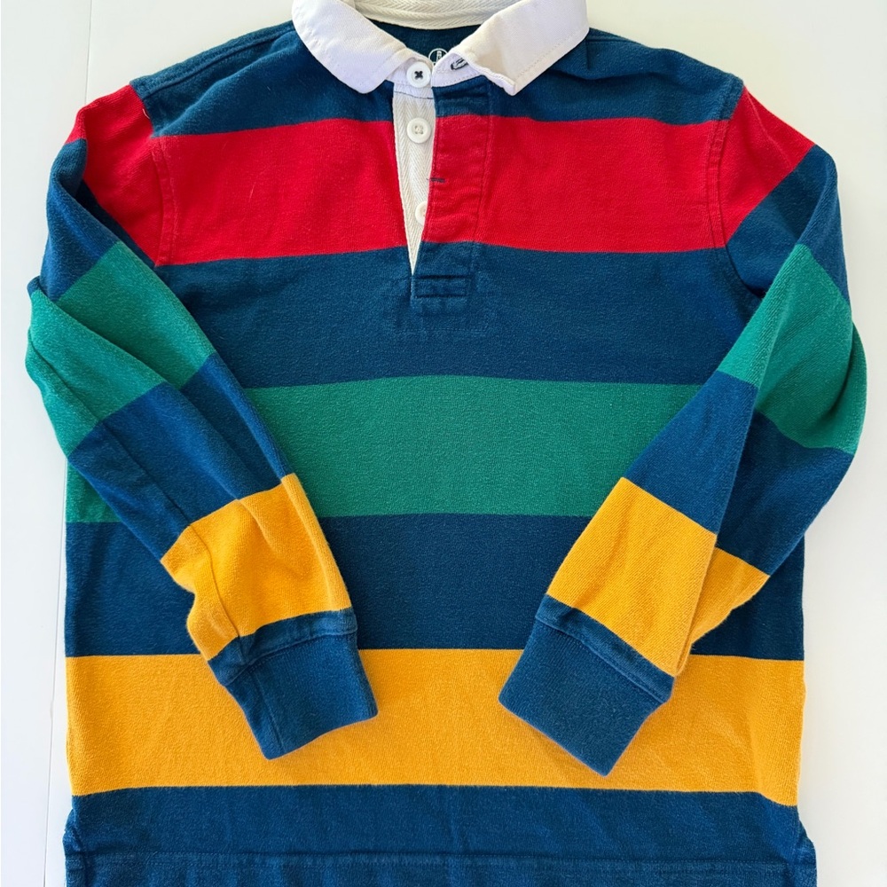 Lands' End Kids Rugby Shirt Sz 8 Multicolor Stripes